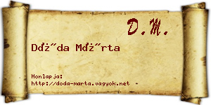 Dóda Márta névjegykártya